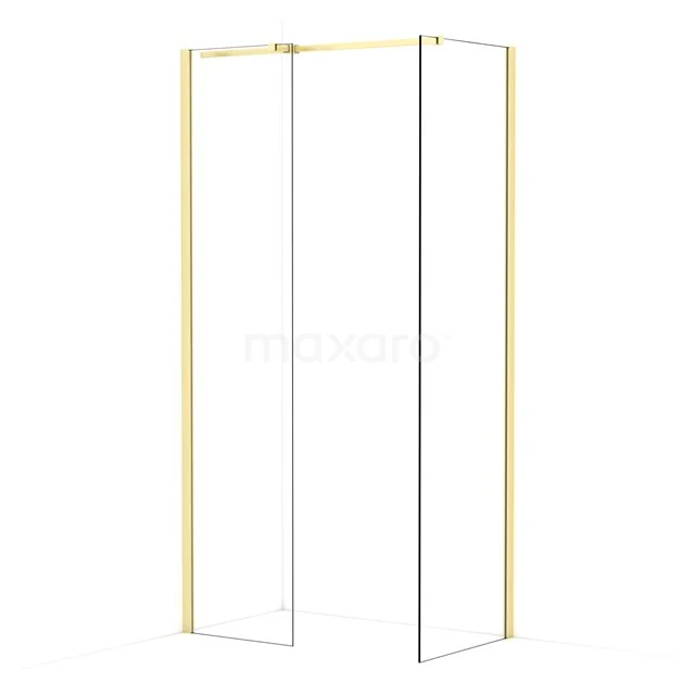 Diamond Walk-in shower | 60x50 cm Light gold Clear glass 2 fixed walls IDB0506310LG