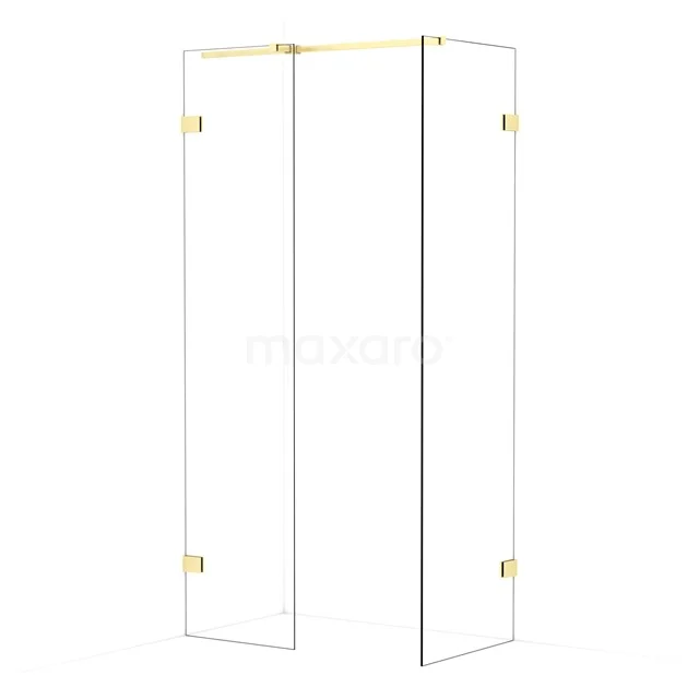 Diamond Walk-in shower | 60x50 cm Light gold Clear glass 2 fixed walls IDB0506320LG