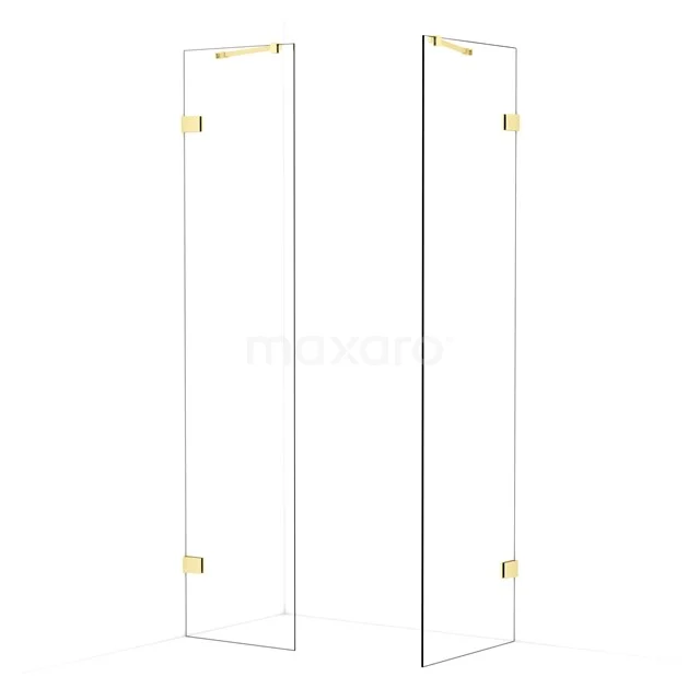 Diamond Walk-in shower | 60x50 cm Light gold Clear glass 2 fixed walls IDB0506420LG