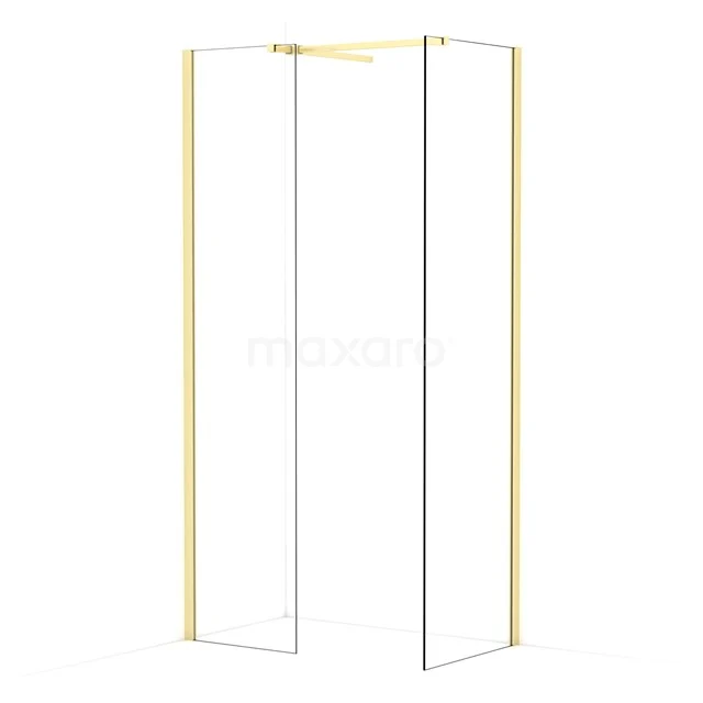Diamond Walk-in shower | 60x50 cm Light gold Clear glass 2 fixed walls IDB0506510LG