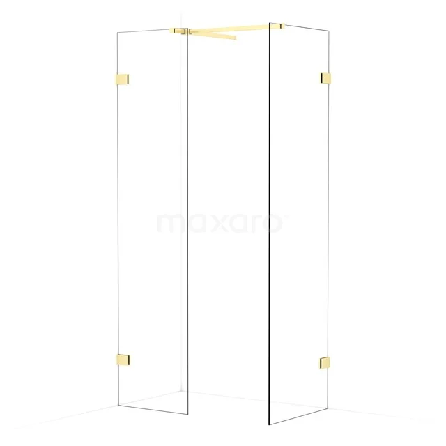 Diamond Walk-in shower | 60x50 cm Light gold Clear glass 2 fixed walls IDB0506520LG
