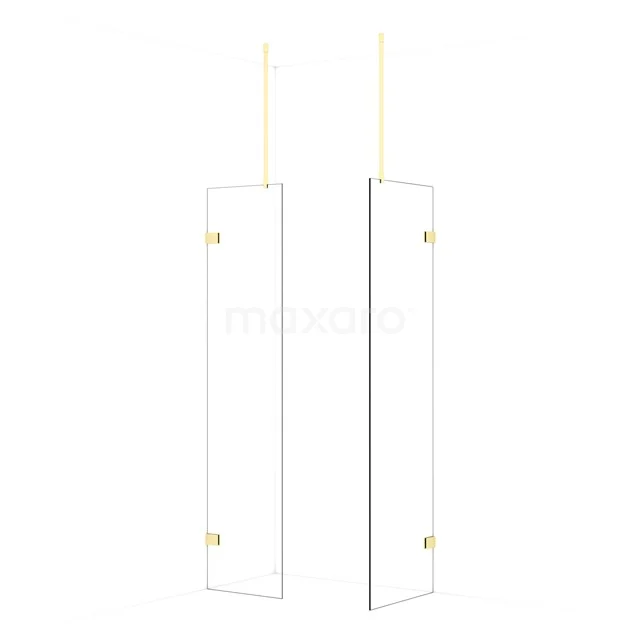 Diamond begehbare Dusche | 60x50 cm Helles Gold  2 feste Wände IDB0506920LG