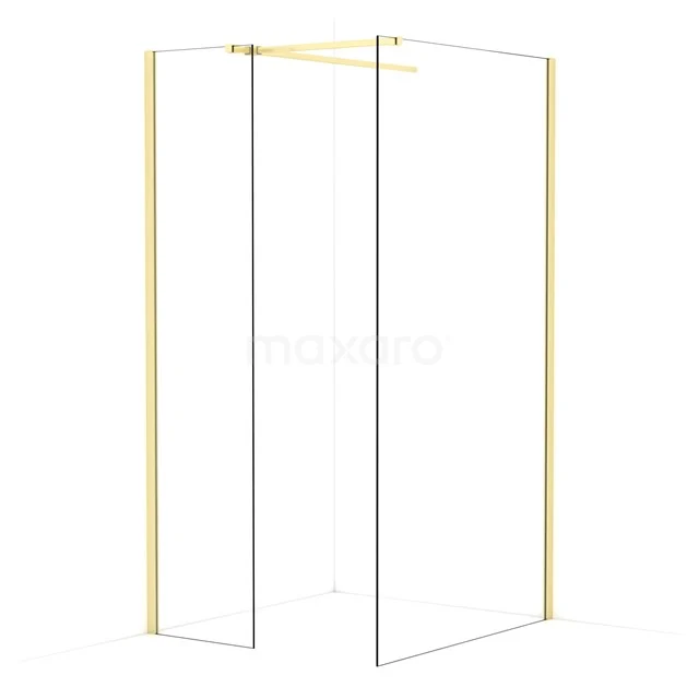 Diamond begehbare Dusche | 110x50 cm Helles Gold  2 feste Wände IDB0511510LG
