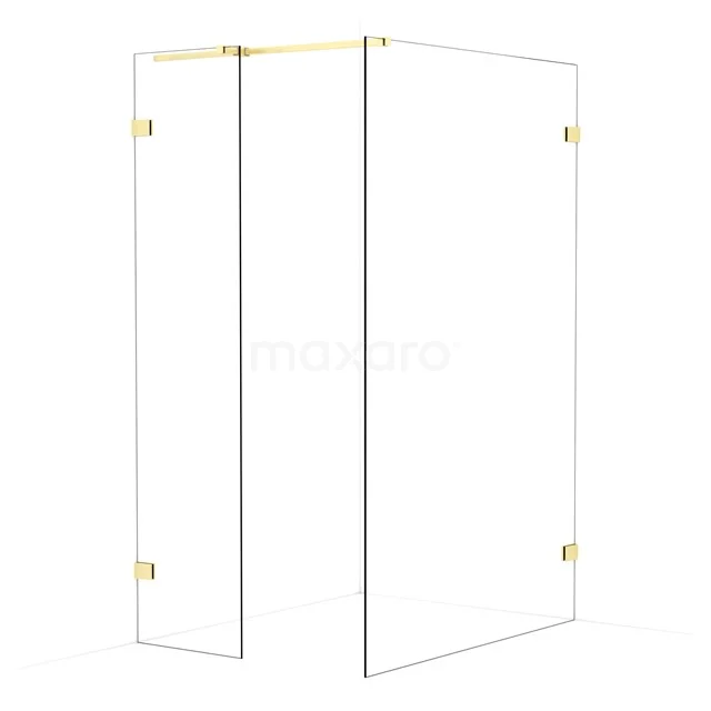 Diamond begehbare Dusche | 130x50 cm Helles Gold  2 feste Wände IDB0513320LG