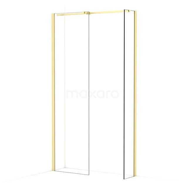 Diamond Walk-in shower | 60x30 cm Light gold Clear glass 2 fixed walls IDB0603310LG