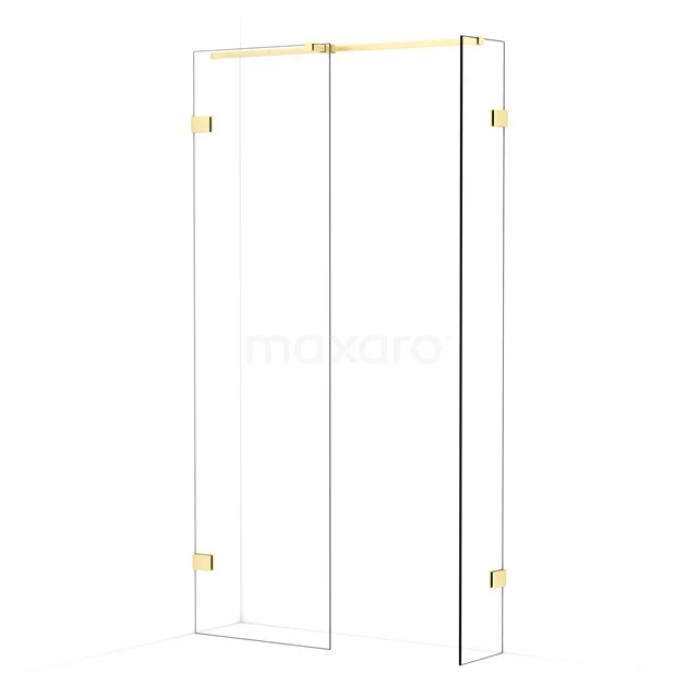 Diamond Walk-in shower | 60x30 cm Light gold Clear glass 2 fixed walls IDB0603320LG