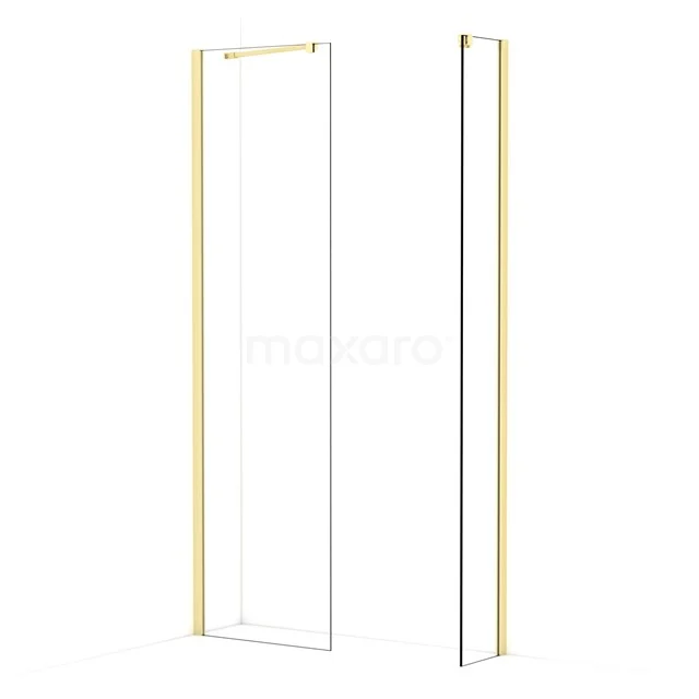 Diamond Walk-in shower | 60x30 cm Light gold Clear glass 2 fixed walls IDB0603410LG