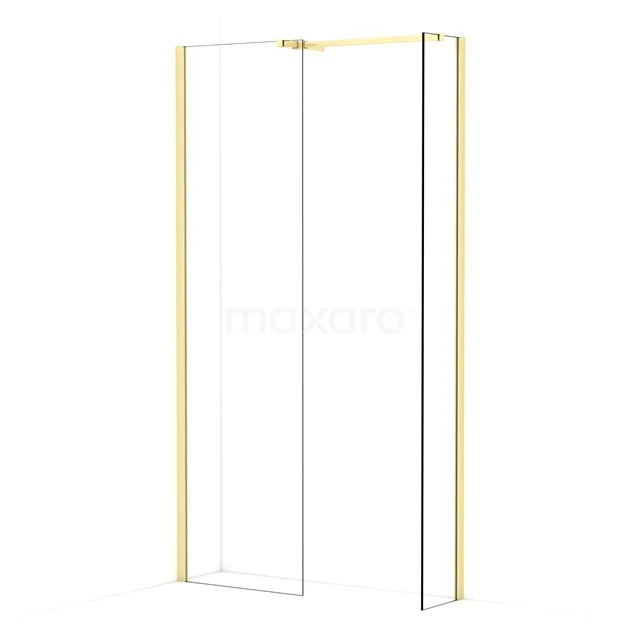 Diamond Walk-in shower | 60x30 cm Light gold Clear glass 2 fixed walls IDB0603510LG