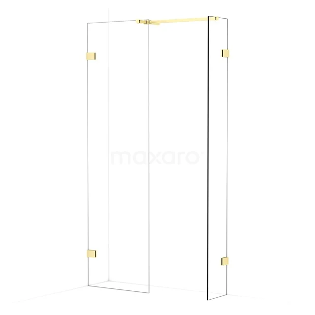Diamond Walk-in shower | 60x30 cm Light gold Clear glass 2 fixed walls IDB0603520LG