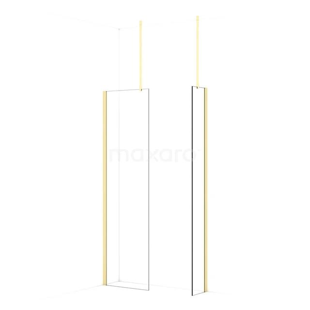 Diamond Walk-in shower | 60x30 cm Light gold Clear glass 2 fixed walls IDB0603910LG