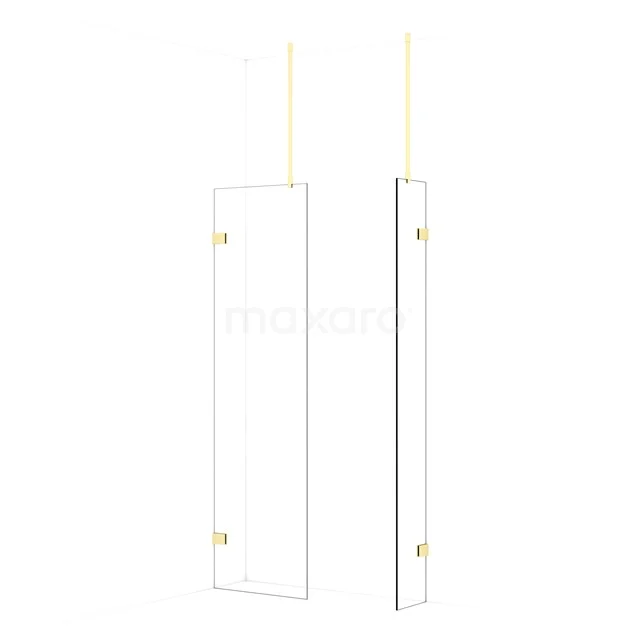 Diamond Walk-in shower | 60x30 cm Light gold Clear glass 2 fixed walls IDB0603920LG