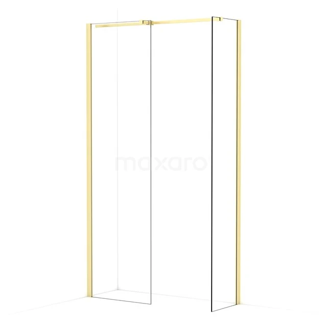 Diamond Walk-in shower | 60x40 cm Light gold Clear glass 2 fixed walls IDB0604310LG
