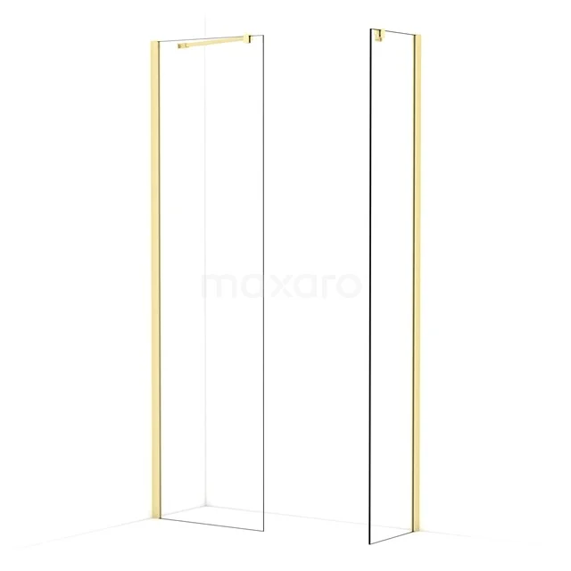 Diamond Walk-in shower | 60x40 cm Light gold Clear glass 2 fixed walls IDB0604410LG