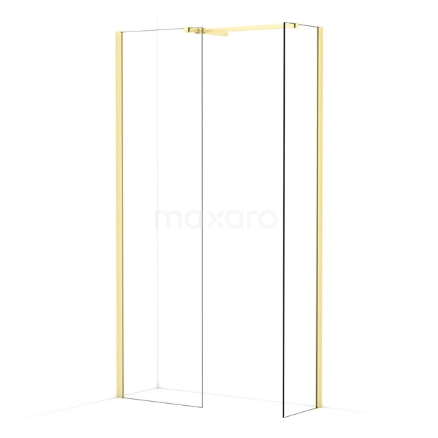 Diamond Walk-in shower | 60x40 cm Light gold Clear glass 2 fixed walls IDB0604510LG