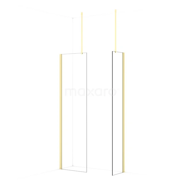 Diamond Walk-in shower | 60x40 cm Light gold Clear glass 2 fixed walls IDB0604910LG