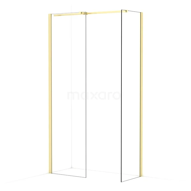Diamond Walk-in shower | 60x50 cm Light gold Clear glass 2 fixed walls IDB0605310LG