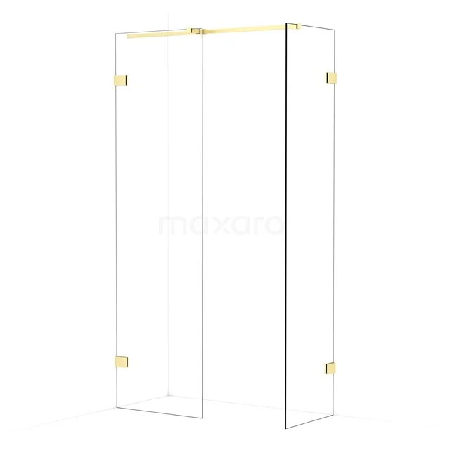 Diamond Walk-in shower | 60x50 cm Light gold Clear glass 2 fixed walls IDB0605320LG