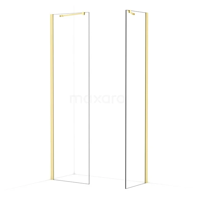 Diamond Walk-in shower | 60x50 cm Light gold Clear glass 2 fixed walls IDB0605410LG