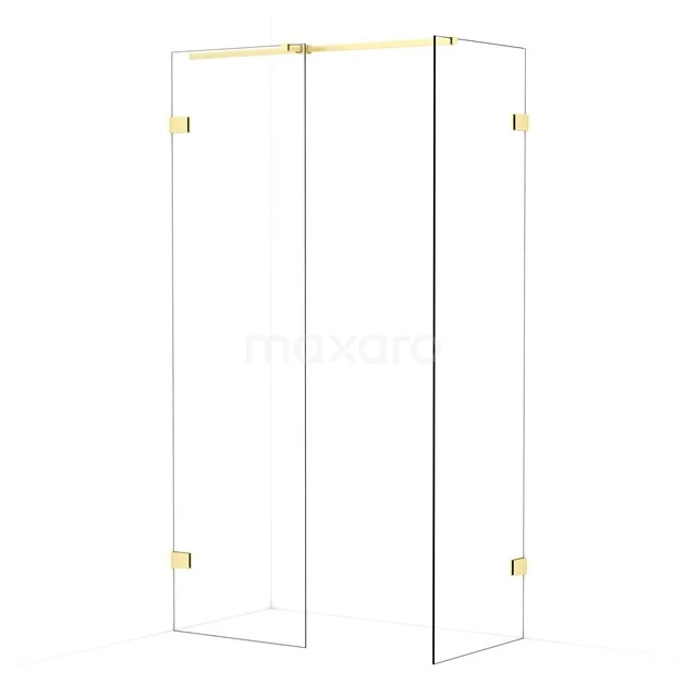 Diamond Walk-in shower | 60x60 cm Light gold Clear glass 2 fixed walls IDB0606320LG