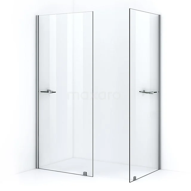 Pearl Walk-in shower | 80x80 cm 2 fixed walls IPB0808600C Glass shower screen set with double doors, transparent design, ideal for modern bathroom style.