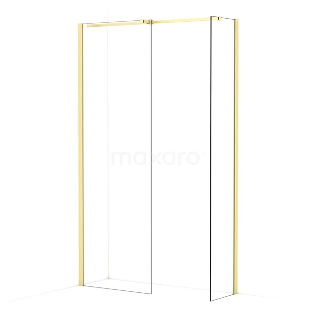 Diamond begehbare Dusche | 70x40 cm Helles Gold  2 feste Wände IDB0704310LG