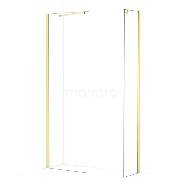 Diamond Walk-in shower | 70x40 cm Light gold Clear glass 2 fixed walls IDB0704410LG