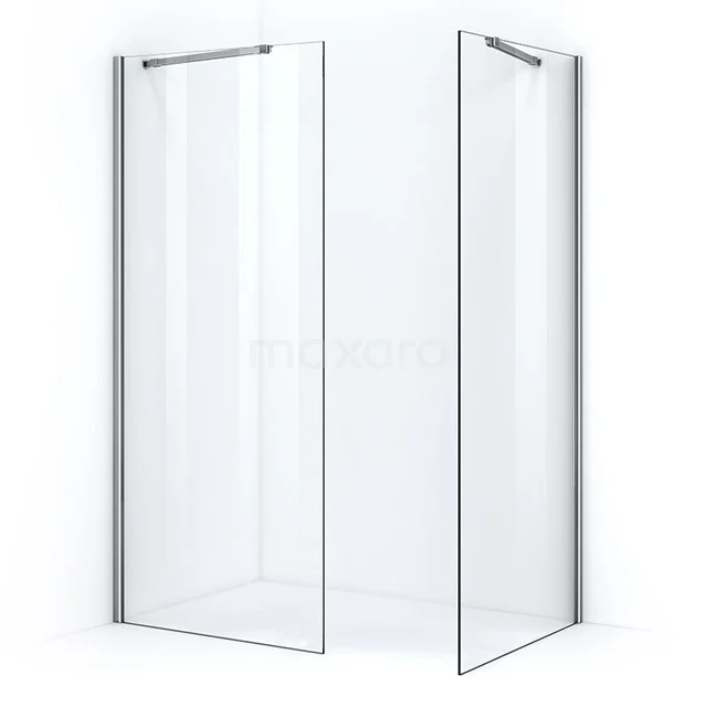 Pearl Walk-in shower | 90x90 cm Clear glass 2 fixed walls IPB0909200C Corner shower enclosure in clear glass with aluminium profile, ideal for a modern bathroom.