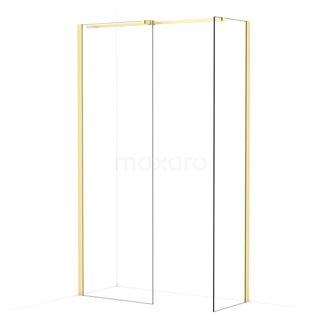 Diamond begehbare Dusche | 70x50 cm Helles Gold  2 feste Wände IDB0705310LG