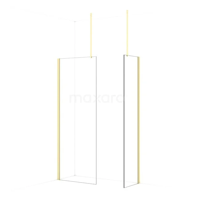 Diamond begehbare Dusche | 80x50 cm Helles Gold  2 feste Wände IDB0805910LG