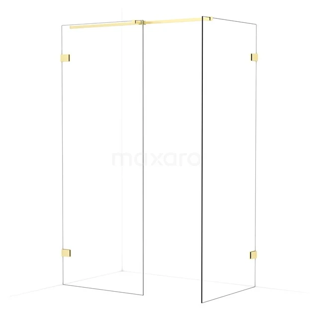 Diamond begehbare Dusche | 80x80 cm Helles Gold  2 feste Wände IDB0808320LG