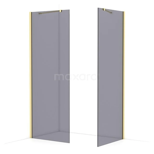 Diamond begehbare Dusche | 80x80 cm Helles Gold  2 feste Wände IDB0808411LG