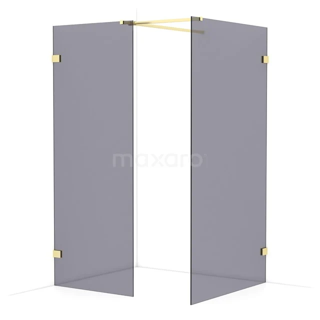 Diamond begehbare Dusche | 110x80 cm Helles Gold  2 feste Wände IDB0811521LG