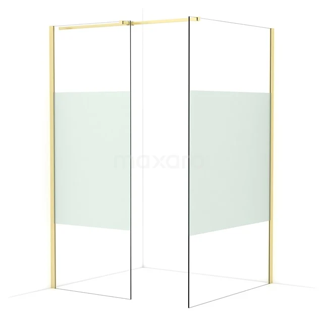 Diamond begehbare Dusche | 120x80 cm Helles Gold  2 feste Wände IDB0812313LG