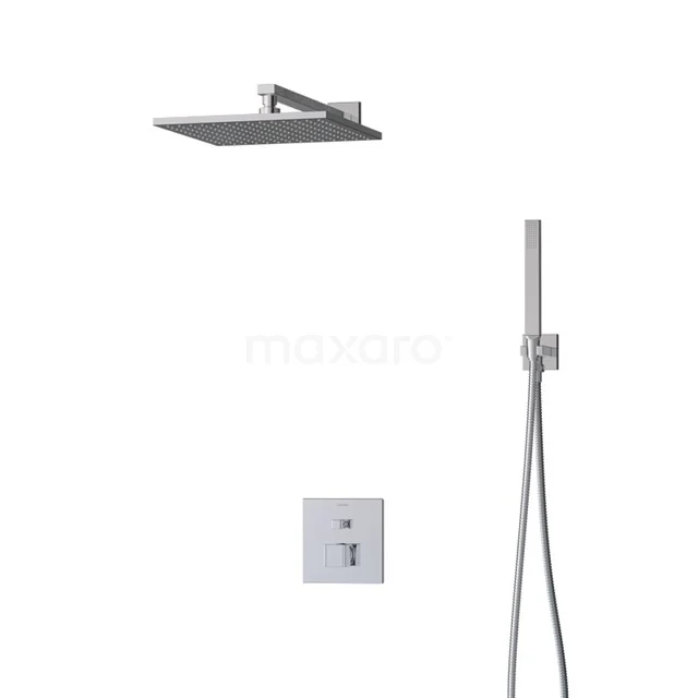 Cubic Rain shower Built-in | Chrome 30 cm Rain shower Single lever BIC22-00010