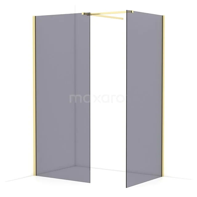 Diamond begehbare Dusche | 90x90 cm Helles Gold  2 feste Wände IDB0909511LG