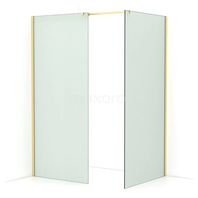 Diamond begehbare Dusche | 100x90 cm Helles Gold  2 feste Wände IDB0910317LG
