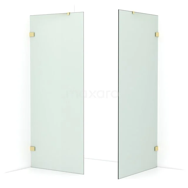 Diamond Walk-in shower | 100x90 cm Light gold Frosted glass 2 fixed walls IDB0910427LG