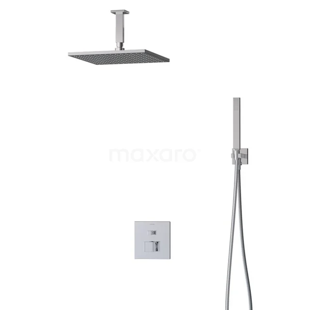 Cubic Rain shower Built-in | Chrome 30 cm Rain shower Single lever BIC22-00022