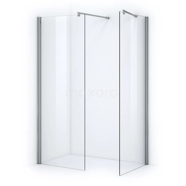 Zircon Comfort Walk-in shower | 80x70 cm Chrome Clear glass 2 fixed walls GW-0807014