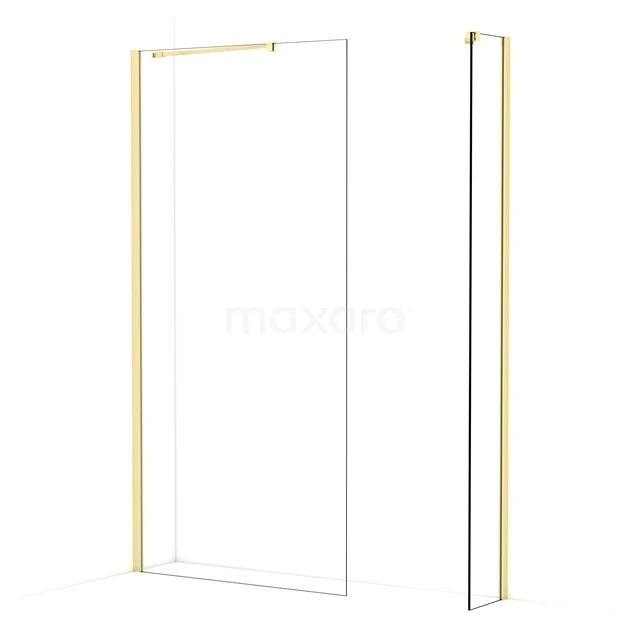 Diamond begehbare Dusche | 100x30 cm Helles Gold  2 feste Wände IDB1003410LG