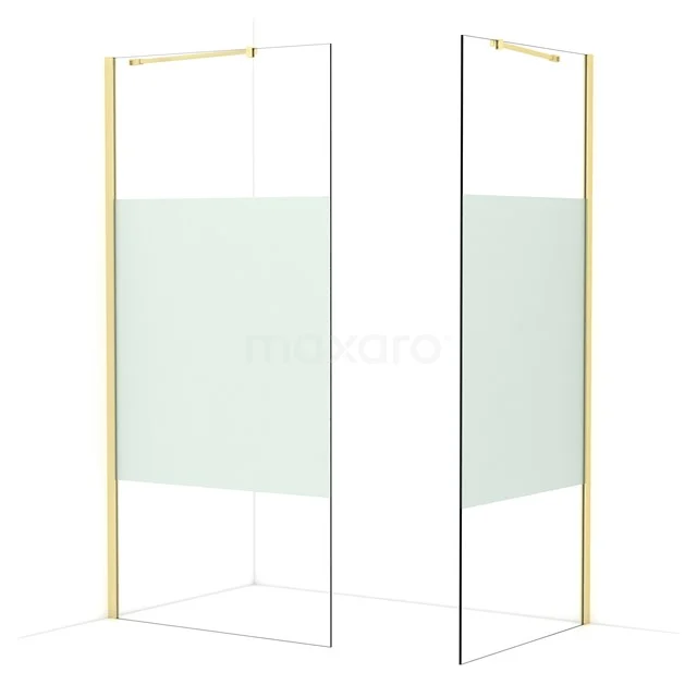 Diamond begehbare Dusche | 100x90 cm Helles Gold  2 feste Wände IDB1009413LG