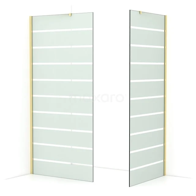 Diamond begehbare Dusche | 100x90 cm Helles Gold  2 feste Wände IDB1009416LG