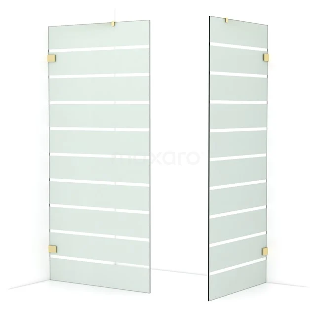 Diamond begehbare Dusche | 100x90 cm Helles Gold  2 feste Wände IDB1009426LG