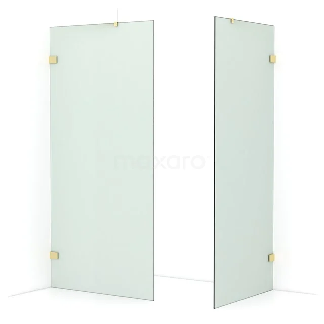 Diamond Walk-in shower | 100x90 cm Light gold Frosted glass 2 fixed walls IDB1009427LG
