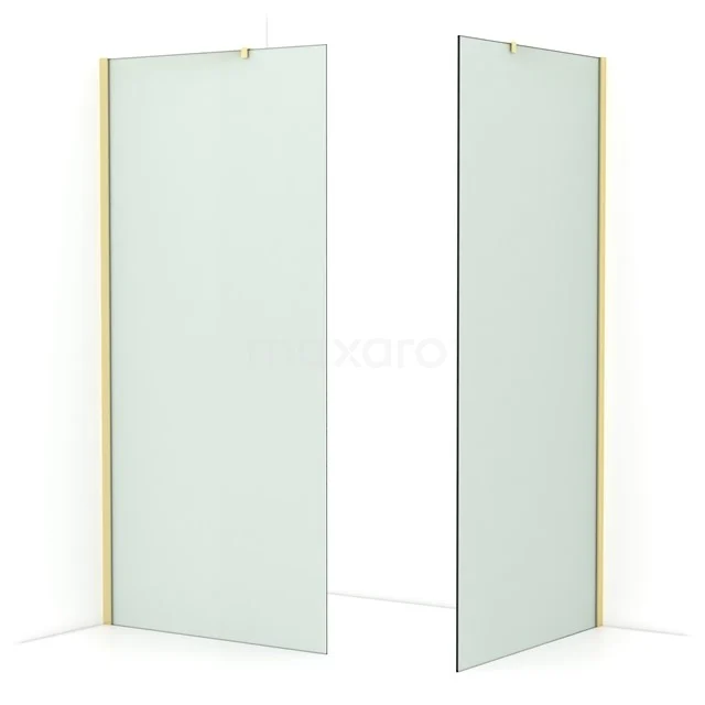 Diamond Walk-in shower | 100x100 cm Light gold Frosted glass 2 fixed walls IDB1010417LG