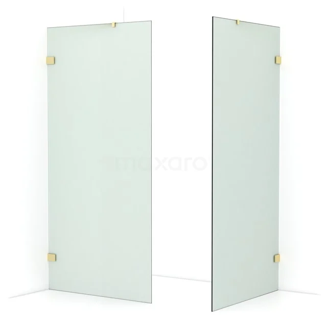 Diamond Walk-in shower | 100x100 cm Light gold Frosted glass 2 fixed walls IDB1010427LG