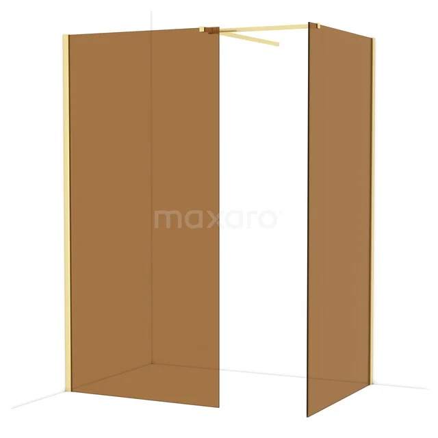 Diamond Walk-in shower | 100x100 cm Light gold Bronze glass 2 fixed walls IDB1010519LG Diamond Walk-in shower | 100x100 cm Light gold Bronze glass 2 fixed walls IDB1010519LG