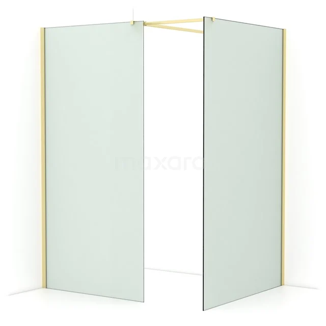Diamond Walk-in shower | 120x100 cm Light gold Frosted glass 2 fixed walls IDB1012517LG
