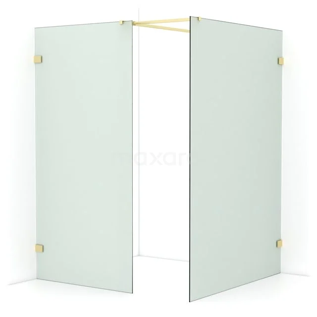 Diamond begehbare Dusche | 140x100 cm Helles Gold  2 feste Wände IDB1014527LG