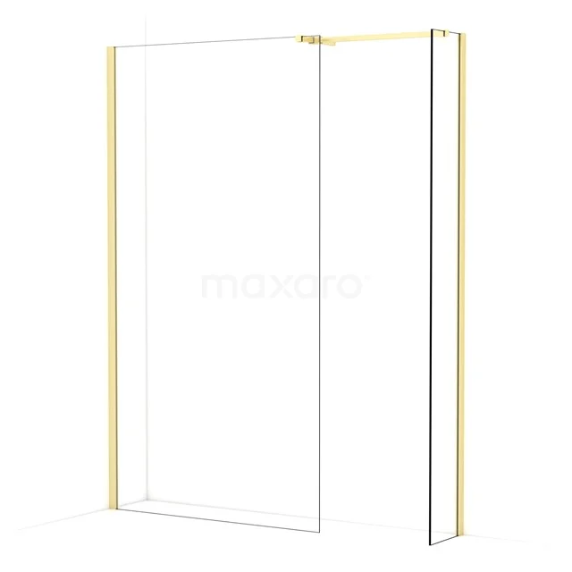 Diamond Walk-in shower | 110x30 cm Light gold Clear glass 2 fixed walls IDB1103510LG